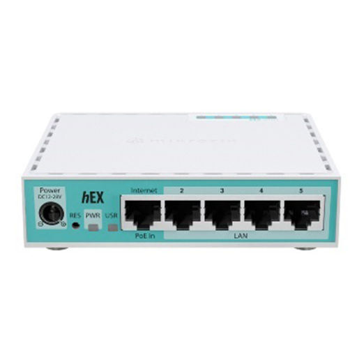 MikroTik RB-E50UG -  ROS L4, 2x950MHz CPU, 512MB RAM,  5xGE, no WiFi | RB-hEX refresh